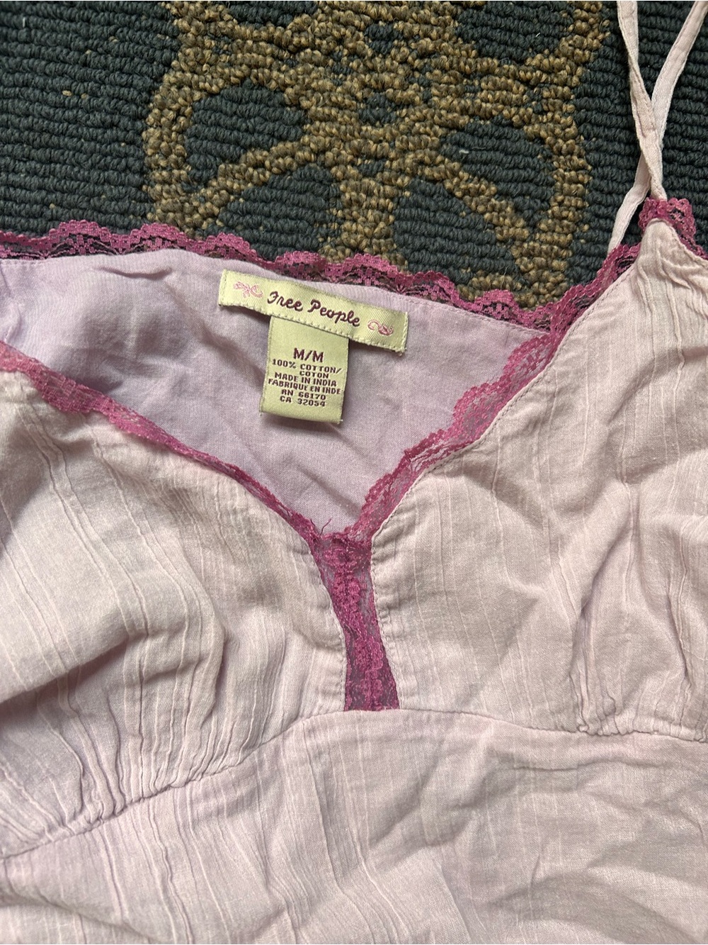 Free People Pale Pink Lace-Trim Slip Dress - Picture 2 of 11